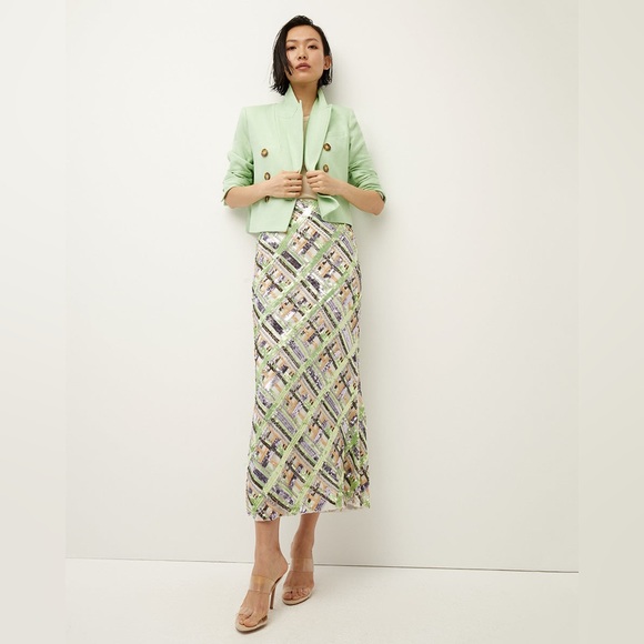 NWOT VERONICA BEARD Brent EMBELLISHED sequin midi skirt mermaid 2 - Picture 8 of 17